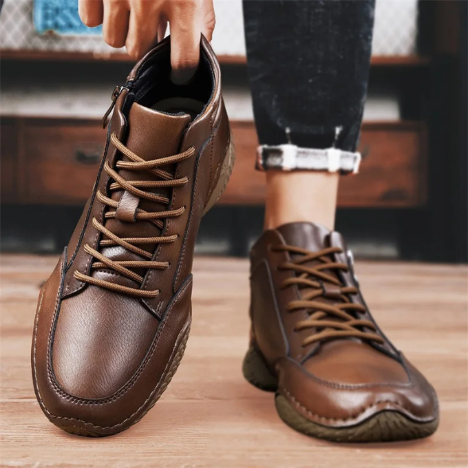BOTTES EN CUIR ROBUSTES POUR HOMMES